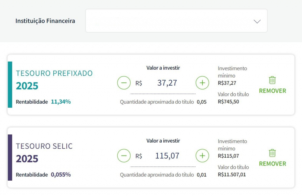 Como investir no Tesouro Direto - menu de compra