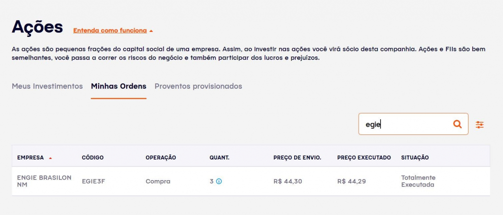 Como investir na bolsa: conferindo compra.